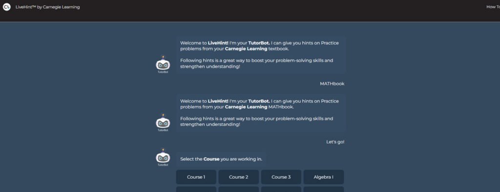 LiveHint AI by Carnegie Learning