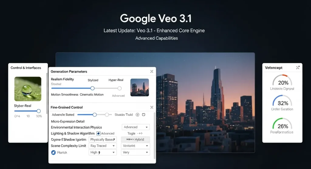 Veo 3.1 Is Available via Pippit , You Can Try It for Free! .A sophisticated and clean interface showcasing the advanced capabilities of 'Google Veo 3.1'. Visual elements illustrate new and improved features, such as enhanced realism, smoother motion, and finer control, perhaps with 'Veo 3.1' displayed prominently alongside quality metrics or feature icons. The image conveys innovation and superior performance." Pippit: Your New Gateway to Cutting-Ed
